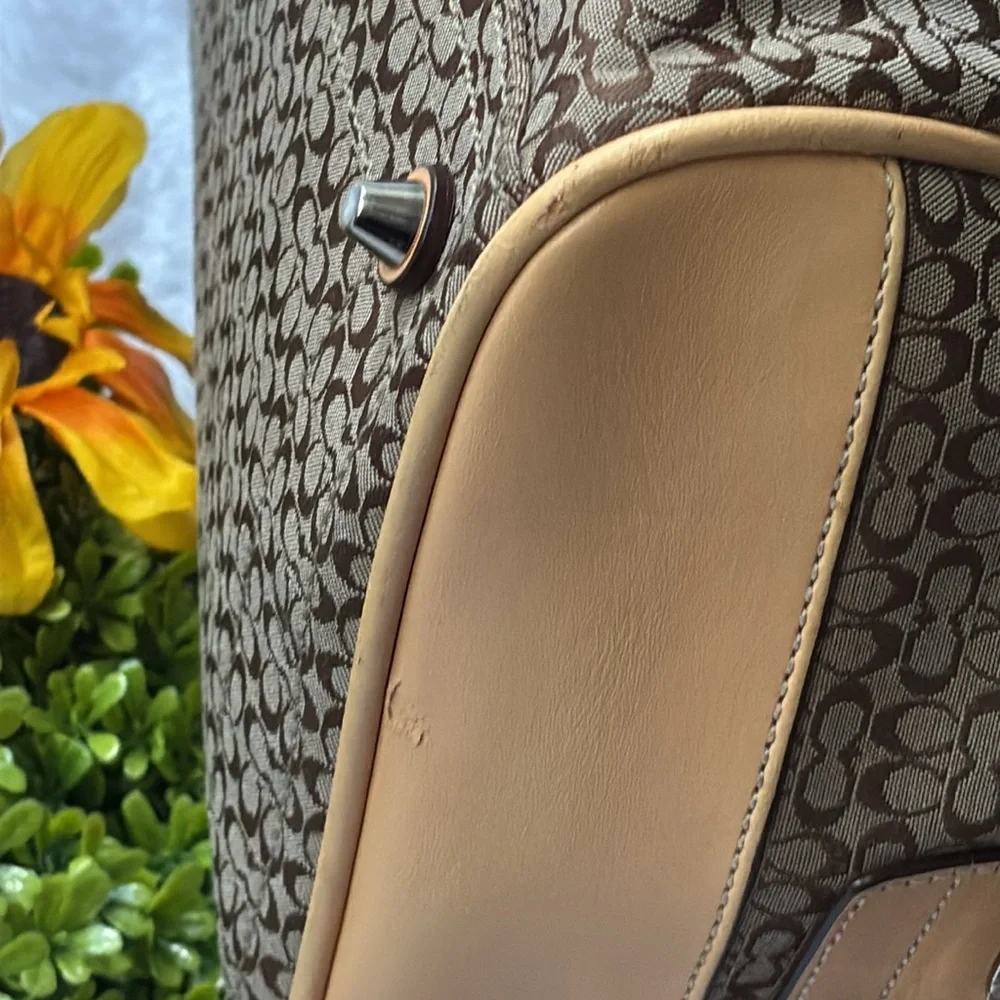 Coach Vintage Signature C Canvas & Vachetta Leather Travel Bag - Picture 11 of 16